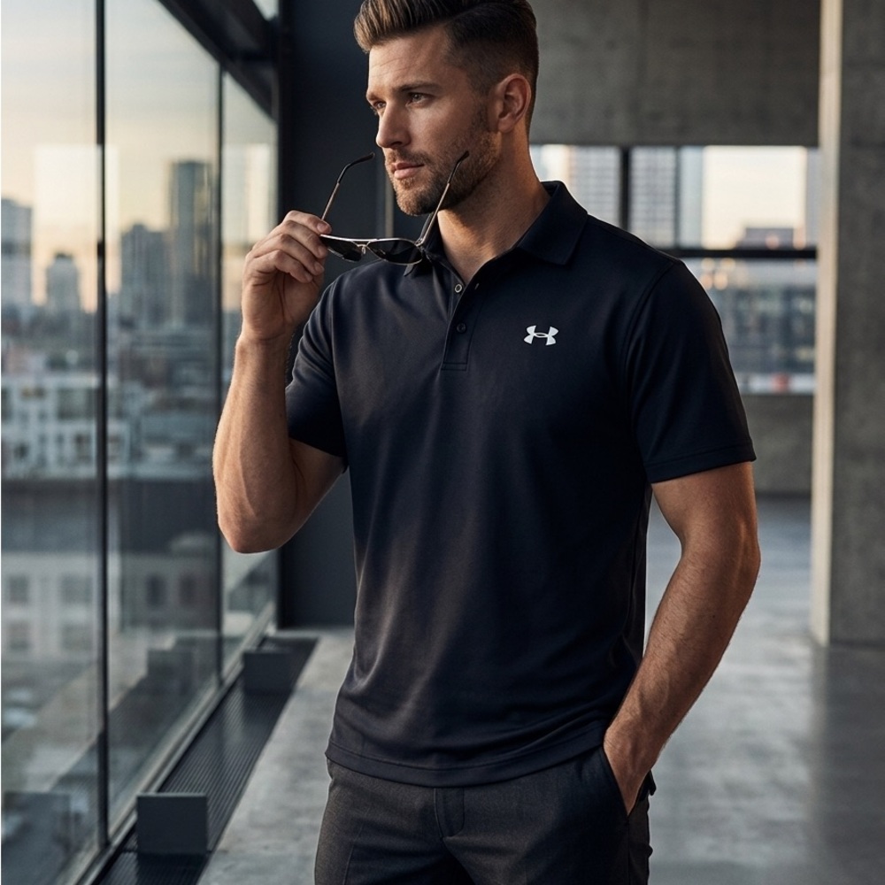 Under Armour Men's Black Polo Shirt